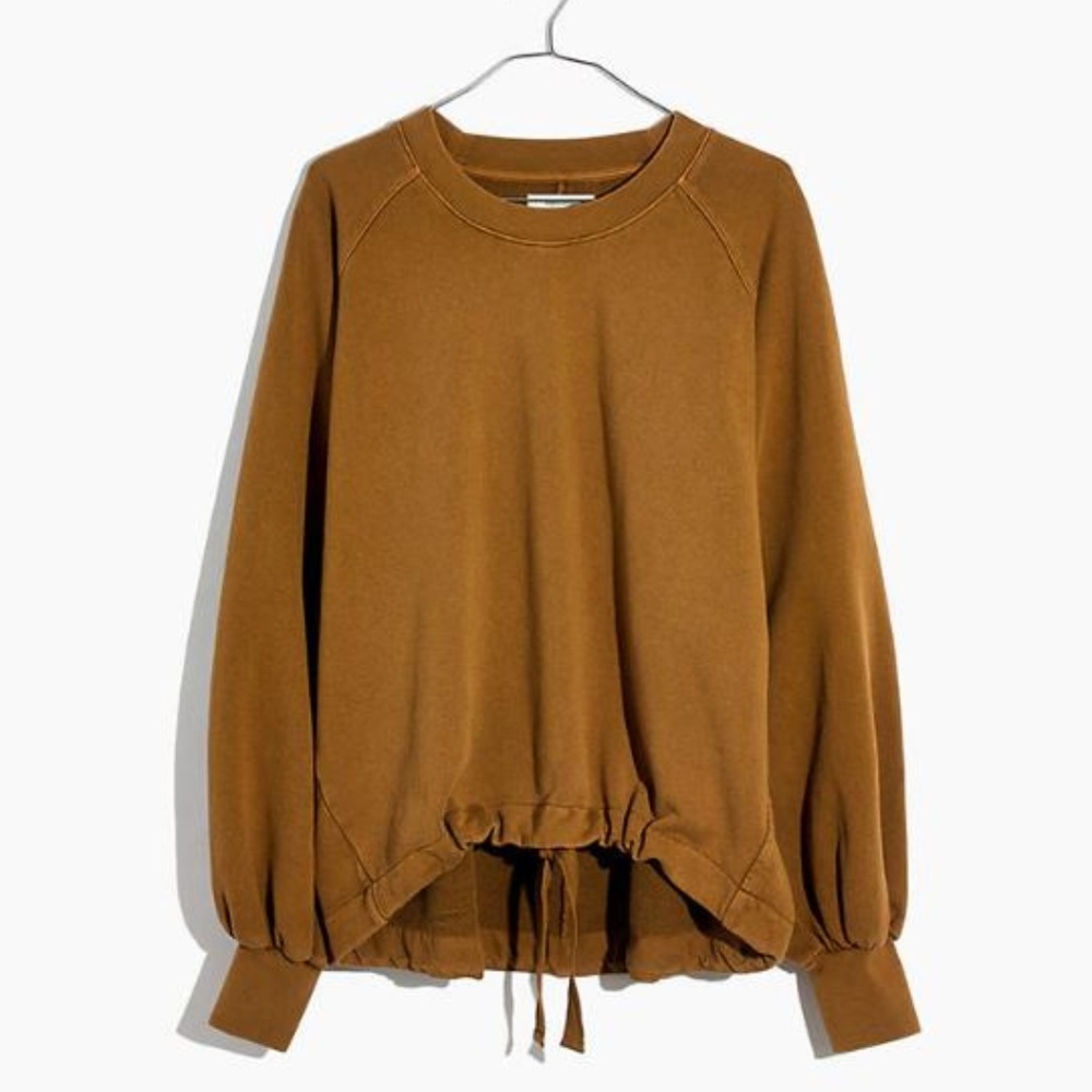 Madewell Bubble-sleeve drawstring sweatshirt